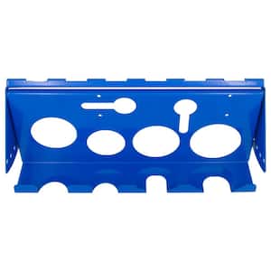 13.25 in. W x 6.4 in. D x 5.25 in. H Removable, Adjustable Steel Power Tool Rack Accessory, Blue