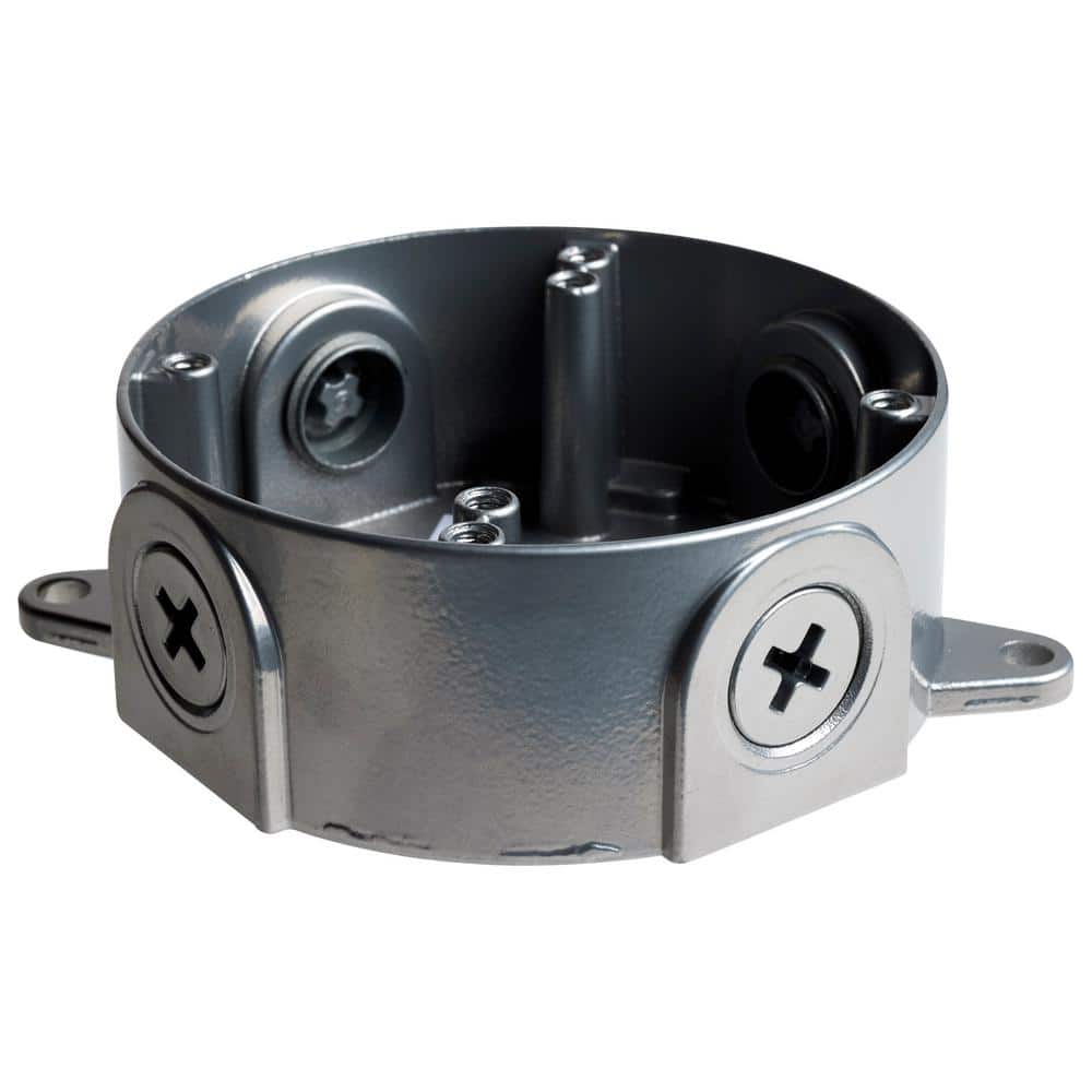 5.38 in. Metallic Silver Outdoor Junction Box
