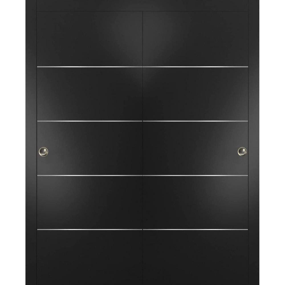 Sartodoors Planum 0020 36 In. X 80 In. Flush Black Finished WoodSliding ...