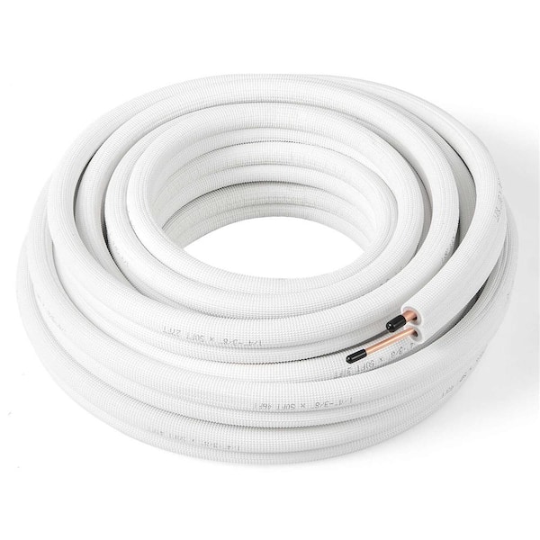 Costway 50 ft. Air Conditioning Copper Tubing Hose Extension for Mini Split AC Includes 1/4 in. and 3/8 in. O.D. Pipes