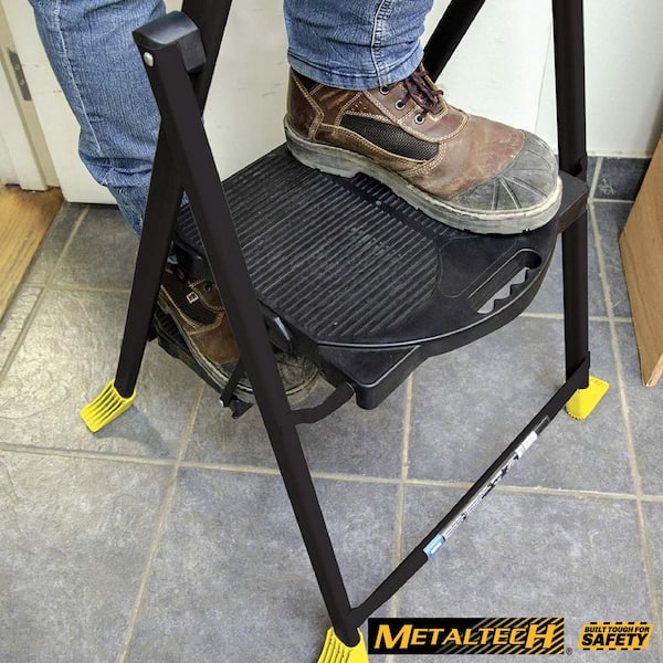 8 ft. Reach 2-Step Pro Steel Step Stool Type I with Utility Tray, Compact Folding Step Stool for Home Improvement