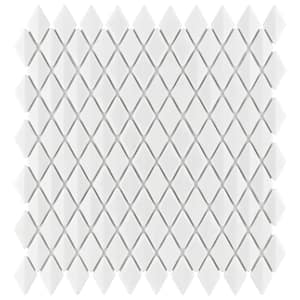 Expressions Beveled Diamond White 11-5/8 in. x 12 in. x 7 mm Glass Mosaic Tile (0.97 sq. ft./Each)