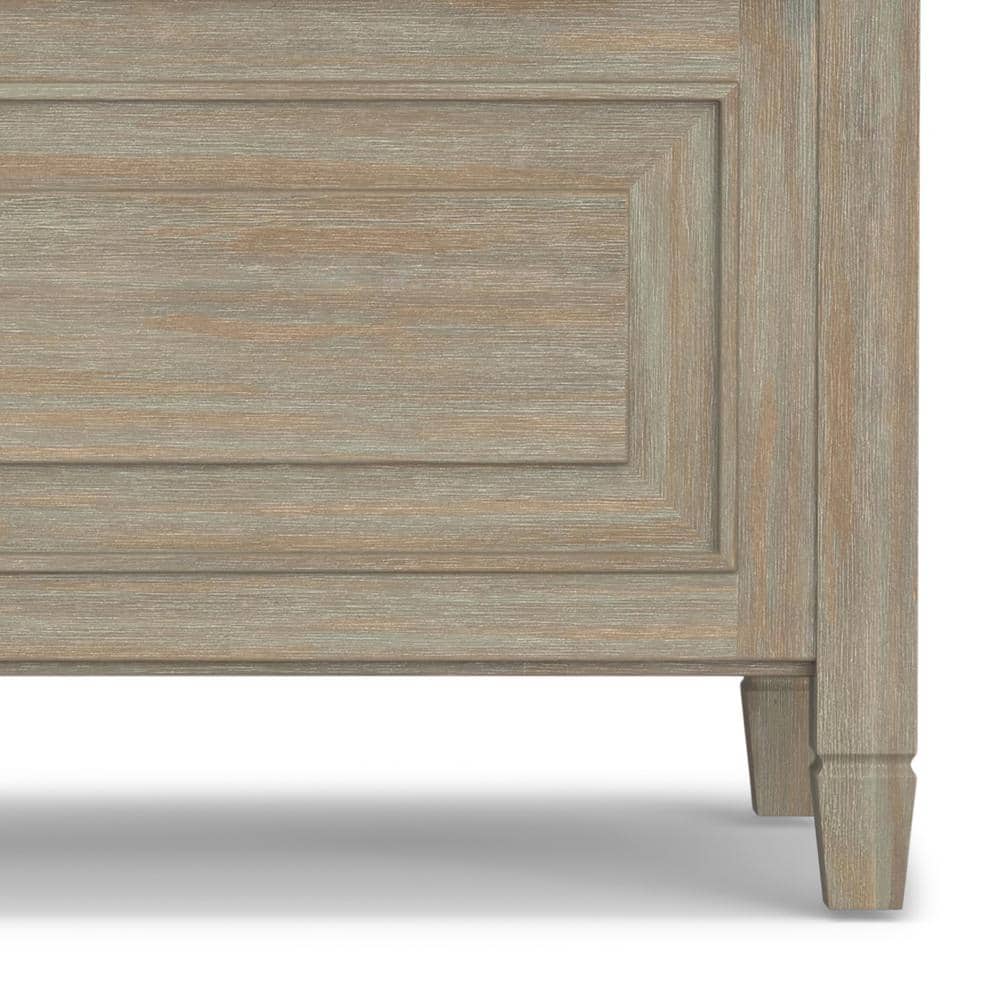 Connaught Distressed Grey Solid Wood Entryway Storage Bench
