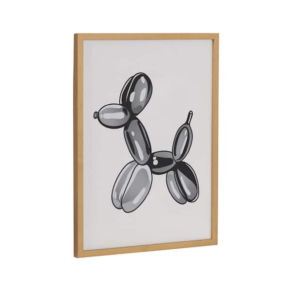 Kate and Laurel Gallery Black Bubble Balloon Dog Animal by The Creative Bunch Studio Gold Framed Art Print 12 in. x 16 in.