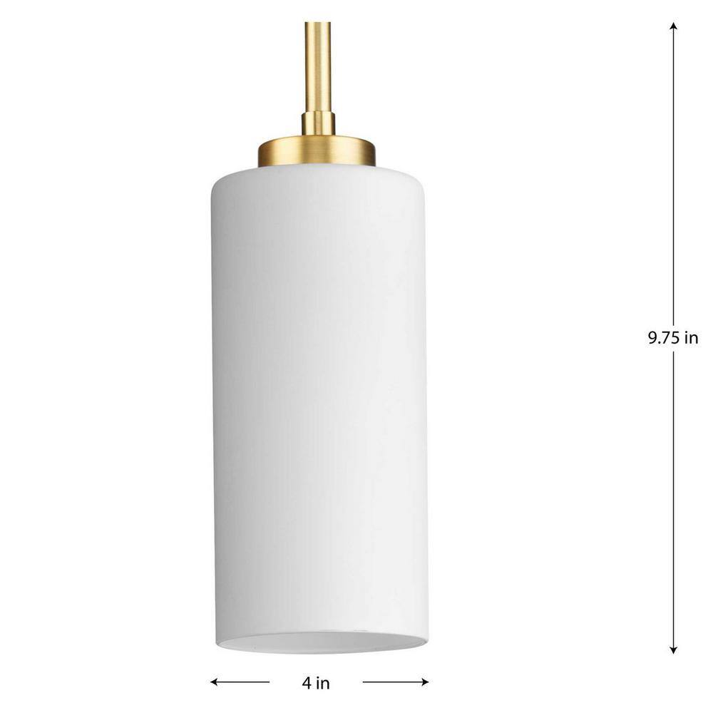 Vintage Brass and Etched Glass Cylinder Pendant Light