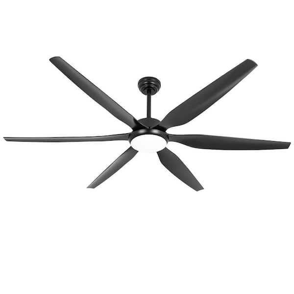 raccroc 52 in. LED Indoor Outdoor Black ABS Finish Ceiling Fan with 1-Light and Remote Control