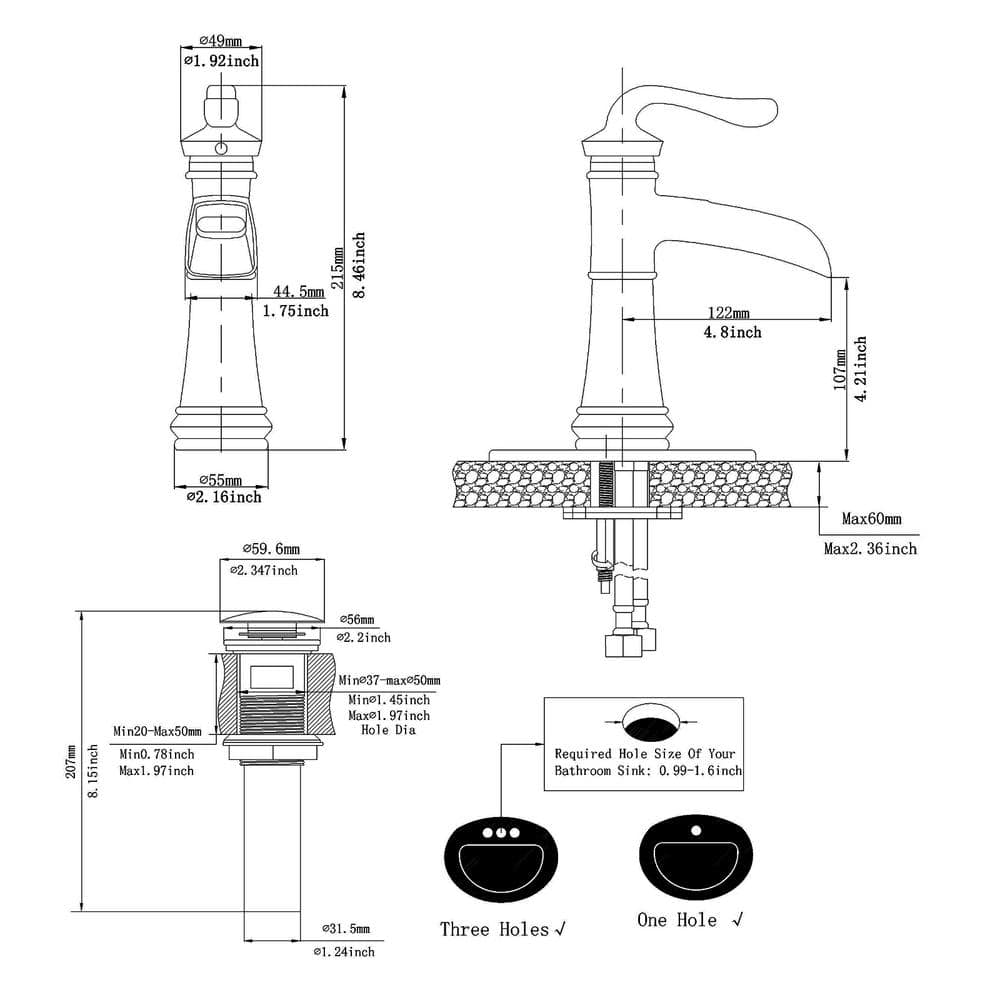 Oil Rubbed Bronze Single Handle Waterfall Bathroom Faucet