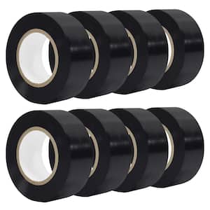 1 x 66 ft. Electrical Insulating Tape Black 8 Rolls Indoor Outdoor Electric Tape for Wire and Cable