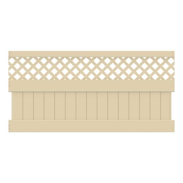 Barrette Outdoor Living Anderson 4 ft. H x 8 ft. W Sand Vinyl Privacy Fence Panel (Unassembled)