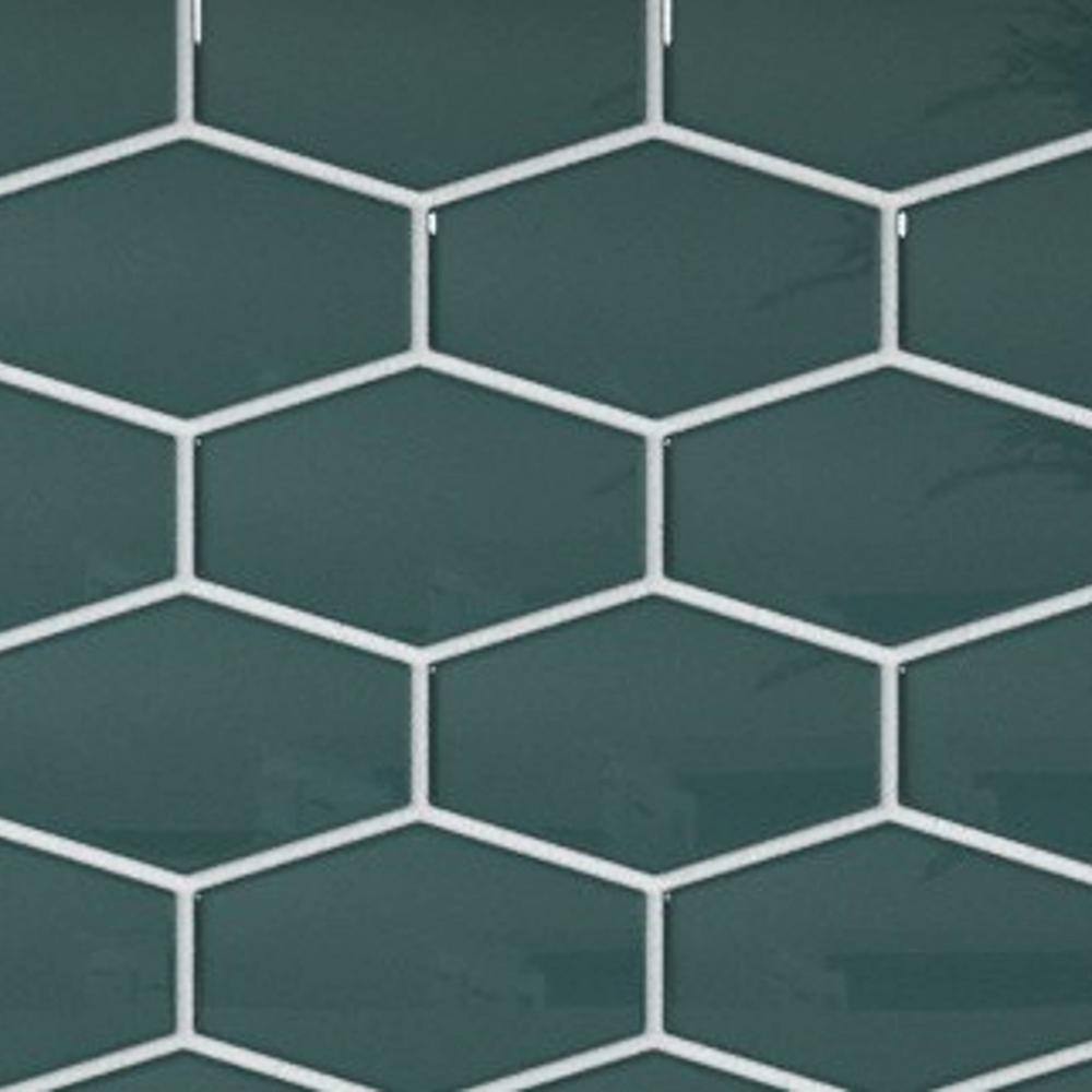 Long Hex 2.83-3in. x3. 5-4in. Marine Gloss Glass Mosaic Tile Sample price history on PriceWatchPro