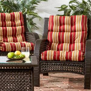 Roma Stripe Outdoor High Back Dining Chair Cushion (2-Pack)