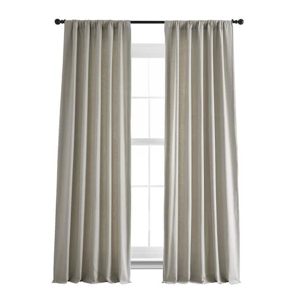 Fresh Khaki Linen Rod Pocket Room Darkening Curtain - 50 in. W x 120 in. L (1 Panel)