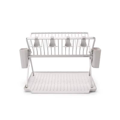 Dish Rack, Carbon Steel 2-tier Dish Drying Rack With Drainboard Set, Large Metal  Dish Racks With Drainage, Glass Holder, Utensil Holder, And Extra Drying  Mat,, Organization And Storage - Temu