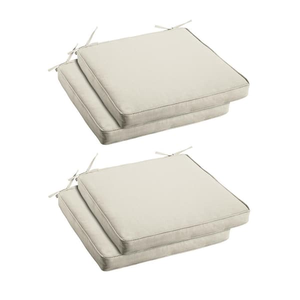 16 in. x 19 in. Indoor/Outdoor Corded Dining Chair Cushions in Sunbrella Canvas Cloud (4-Pack)