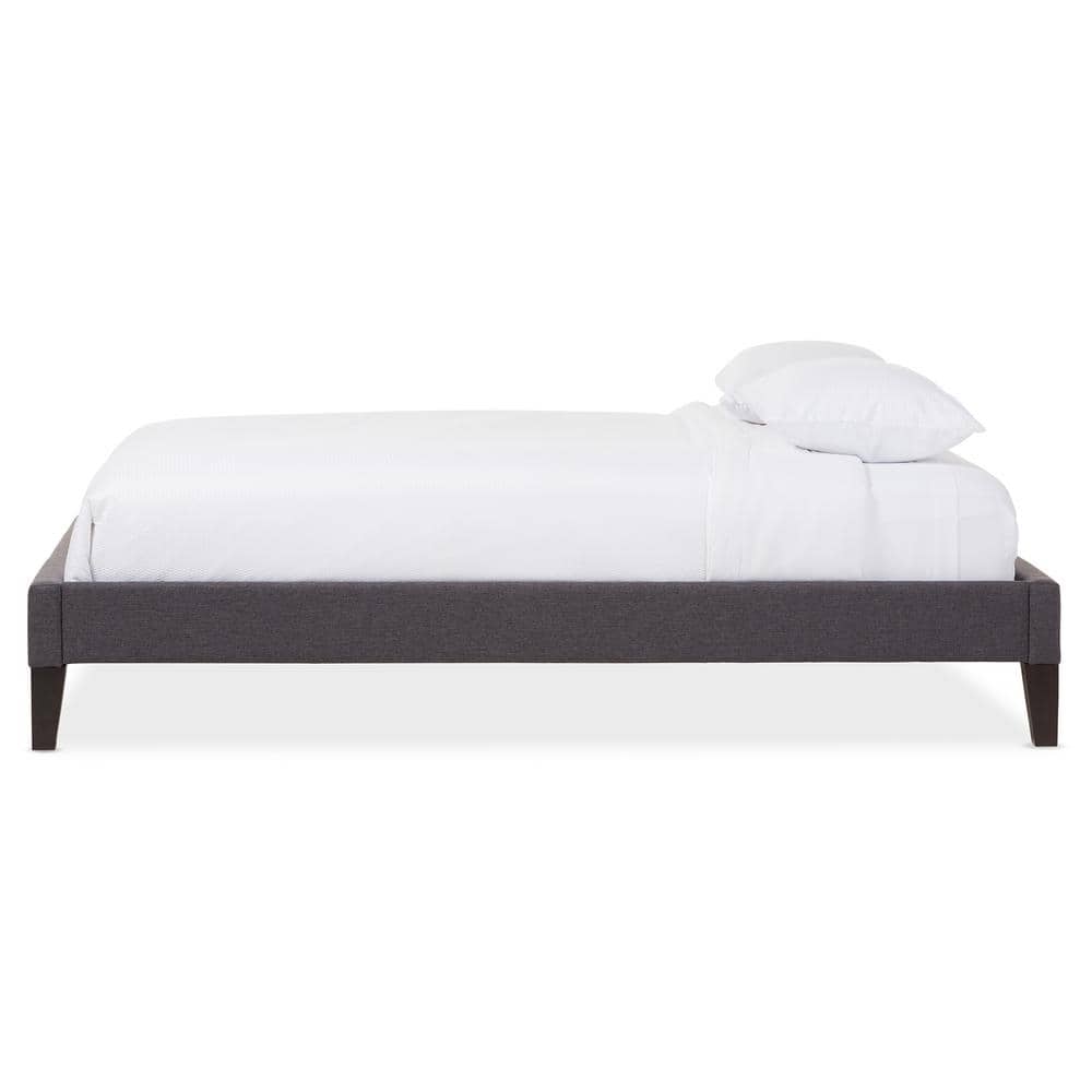 Lancashire Full/Double Dark Grey Faux Leather Upholstered Bed Frame
