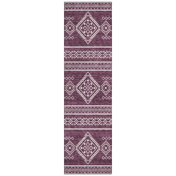Addison Rugs Chantille Machine Washable Indoor/Outdoor Abstract ACN901 Eggplant 2 ft. 3 in. x 7 ft. 6 in. Area Rug