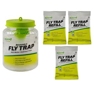 Outdoor Reusable Fly Trap Canister with (3 Refills)
