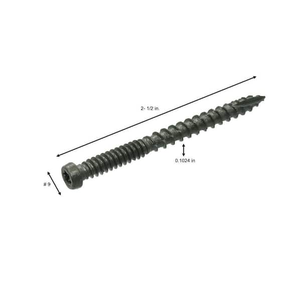 DECKMATE #9 x 2-1/2 in. Gray Star-Drive Pan-Head Coarse Composite Deck Screw 10 lbs. box (729 pcs)