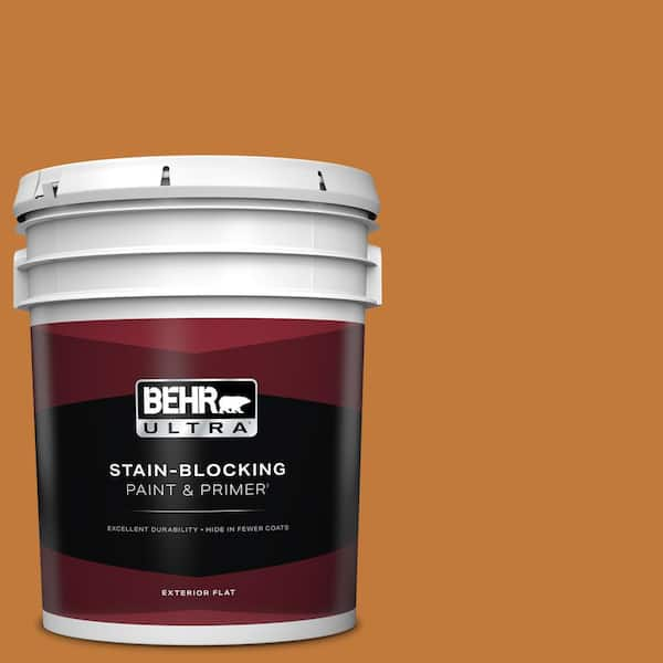 BEHR ULTRA 5 gal. #270D-7 Fall Leaves Flat Exterior Paint & Primer