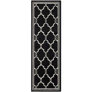 Amherst Anthracite/Ivory 2 ft. x 7 ft. Geometric Diamond Runner Rug