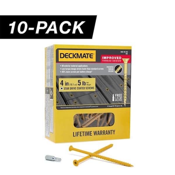 10-Pack #10 x 4 in. Tan Star Drive Flat Head Deck Screw (50 lb / 2,370-Piece)