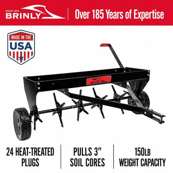 Brinly-Hardy 40 in. Tow-Behind Plug Aerator for Lawn Tractors and Zero-Turn Mowers