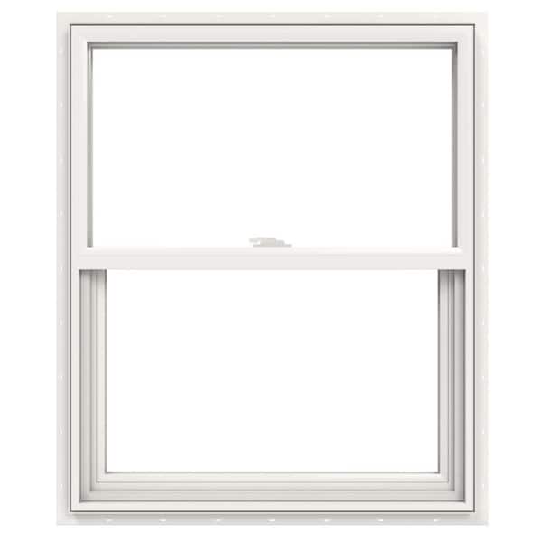 V-2500 30 in. x 36 in. White Vinyl Nailfin Single Hung Sideload Window with Low E, Argon, Screen, and No Grids