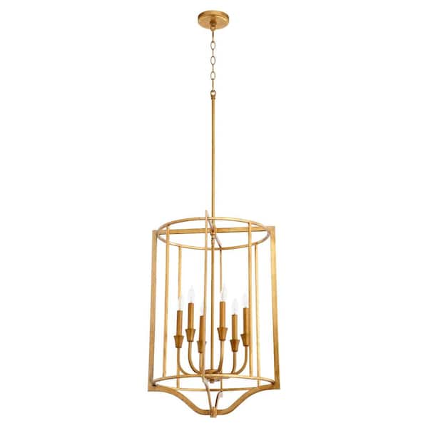 quorum Marquee 6-Light Pendant - Gold Leaf