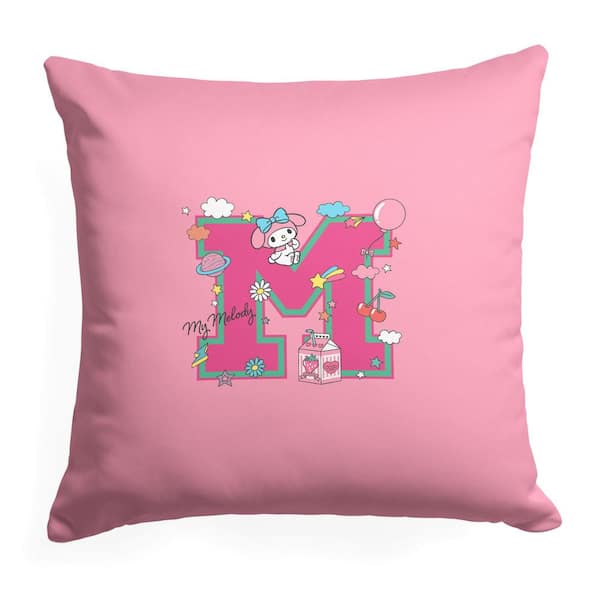 THE NORTHWEST GROUP Sanrio My Melody My Melody Letters Printed Multi-Color 18 in. Throw Pillow