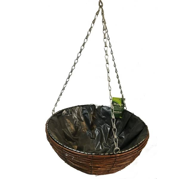 MGP Brown Willow 9 in. H x 14 in. W Hanging Basket Planter