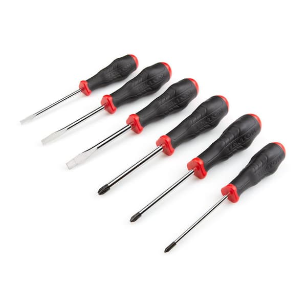 TEKTON High-Torque Chrome Blade Screwdriver Set, 6-Piece (#1-#3,3/16-5/16 in.)