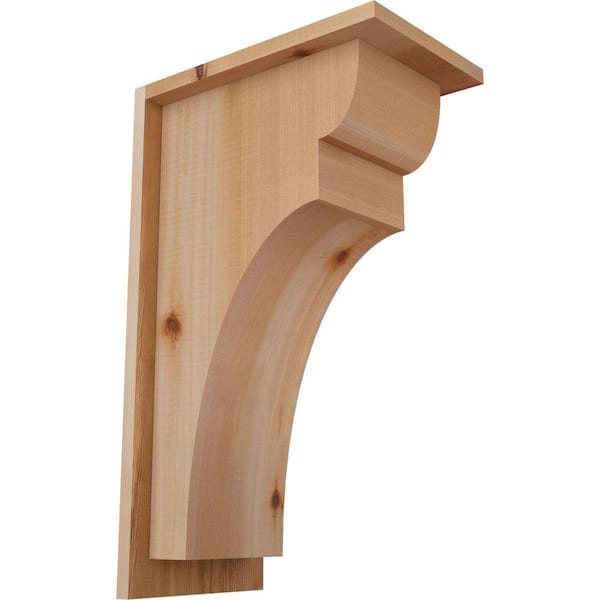 Ekena Millwork 7-1/2 in. x 12 in. x 20 in. Western Red Cedar Yorktown Smooth Corbel with Backplate