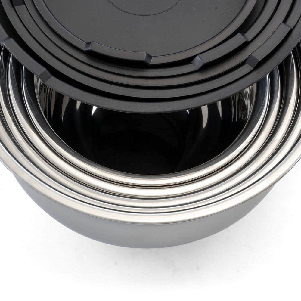 MegaChef 5 Piece Stainless Steel Mixing Bowl Set with Lids