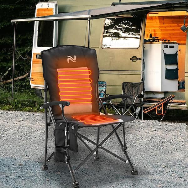 BOZTIY Heated Camping Chair, Heats Back and Seat, 3 Heat Levels