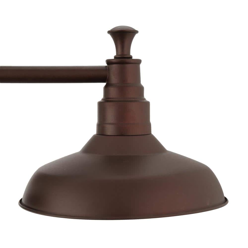 Kimball Textured Coffee Bronze 3-Light Industrial Vanity Light