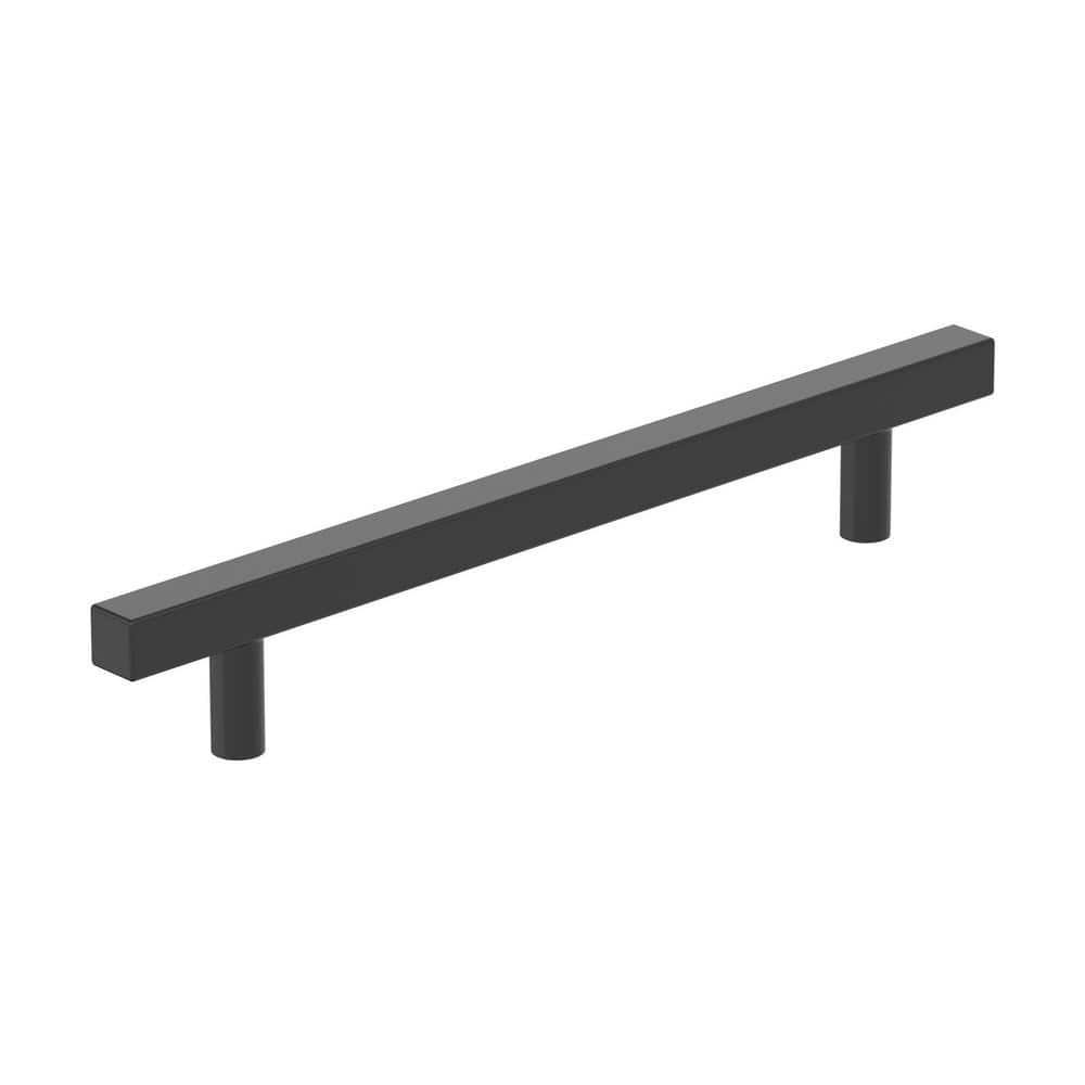 Matte Black 6-5/16" Modern Bar Pulls with Mounting Hardware