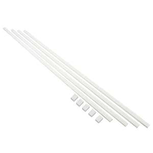 10 ft. Cable Raceway Kit for Concealing & Cord Organizing - White - 4 Strips of 0.98 x 0.63 x 30 inches