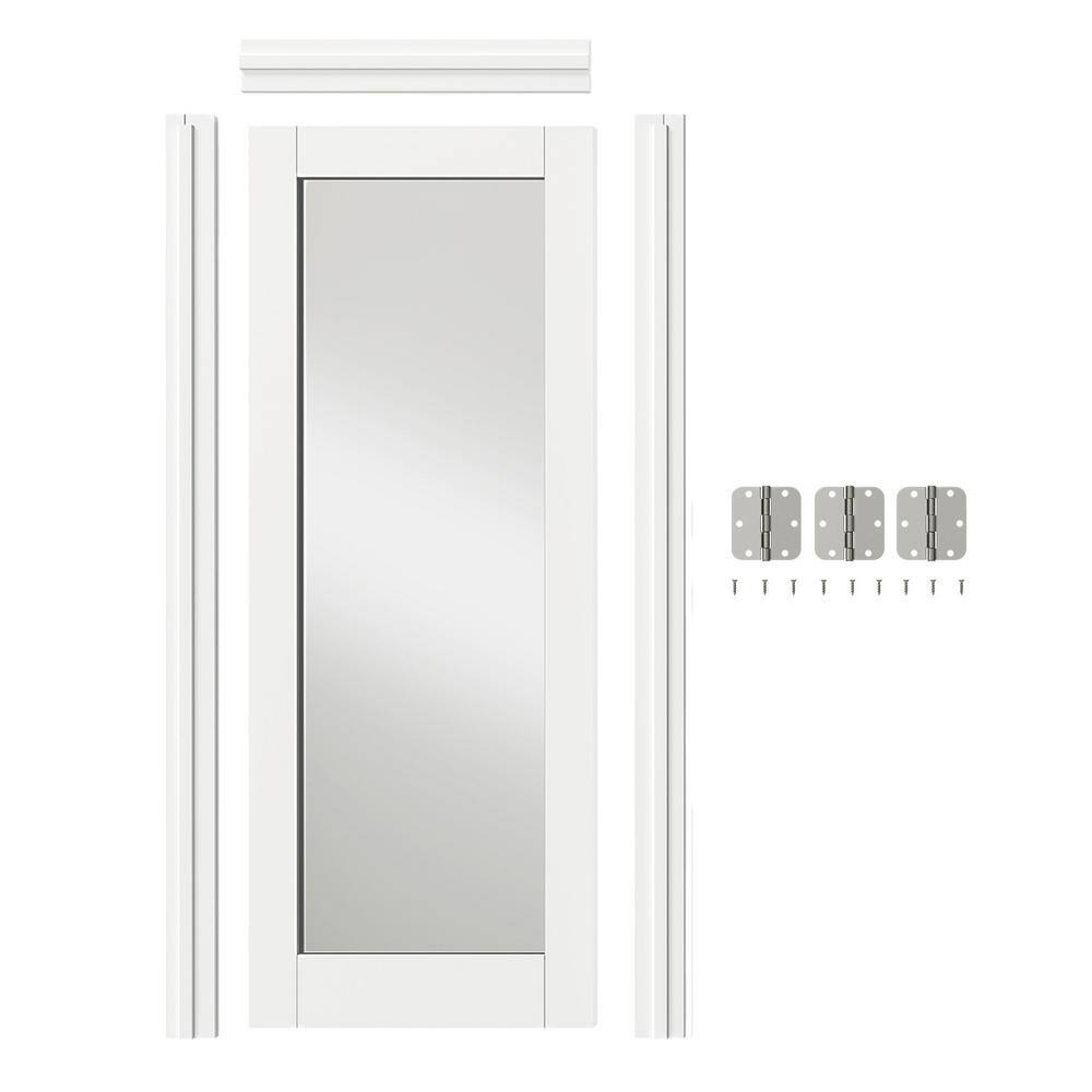 30 in. x 80 in. 1-Lite Mirrored Glass Single Prehung Interior Door Left-Handed MDF White with Door Jamb and Hareware Kit price history on PriceWatchPro