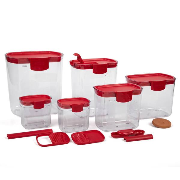 Progressive International Prepworks ProKeeper Red 6-Piece Storage Container Set