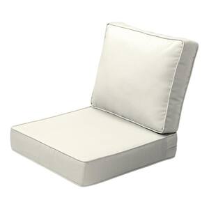 ProFoam 24 in. x 24 in. 2-Piece Deep Seating Outdoor Lounge Chair Cushion in Sand Cream