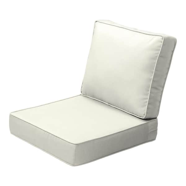 ARDEN SELECTIONS ProFoam 24 in. x 24 in. 2-Piece Deep Seating Outdoor Lounge Chair Cushion in Sand Cream