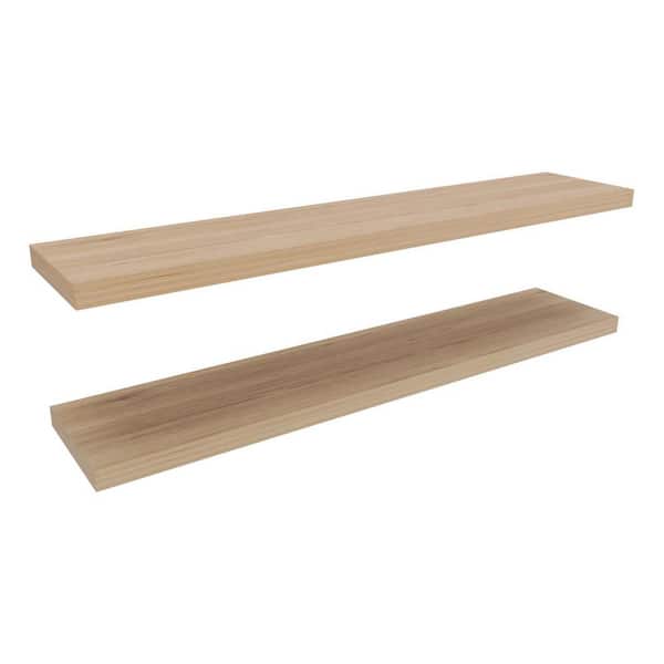 Unbranded 47 in. W x 10 in. D Beige Wall Mounted Floating Shelves Decorative Wall Shelf (2-Pack)