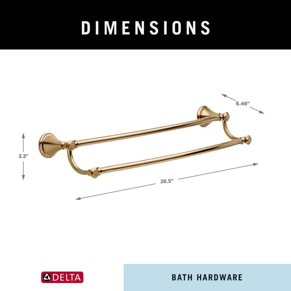 Cassidy 24" Champagne Bronze Wall Mounted Double Towel Bar