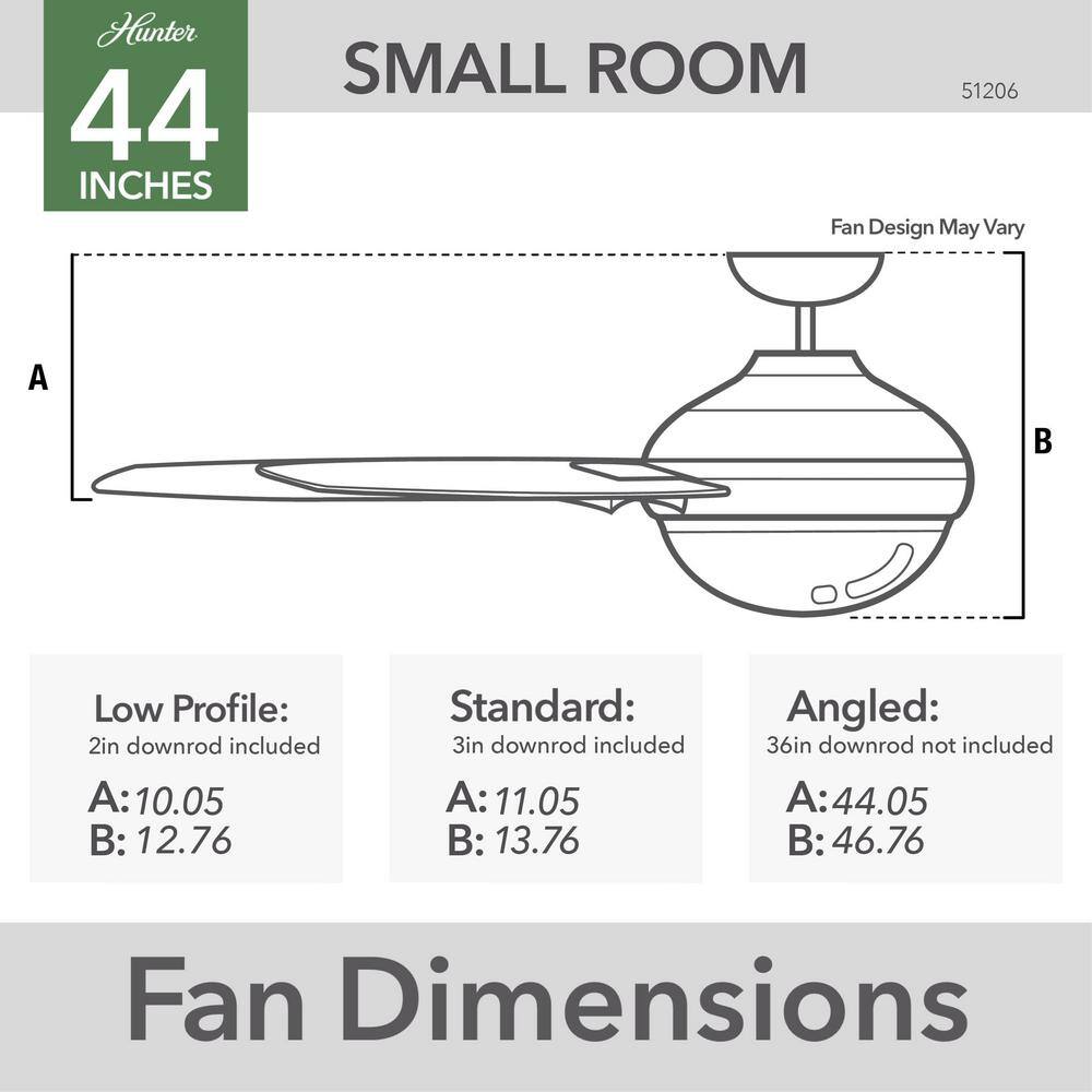 Indigo Blue 44" Pacer 6-Blade Ceiling Fan with LED Light and Remote