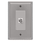 Moderne 1 Gang Coax Steel Wall Plate - Brushed Nickel