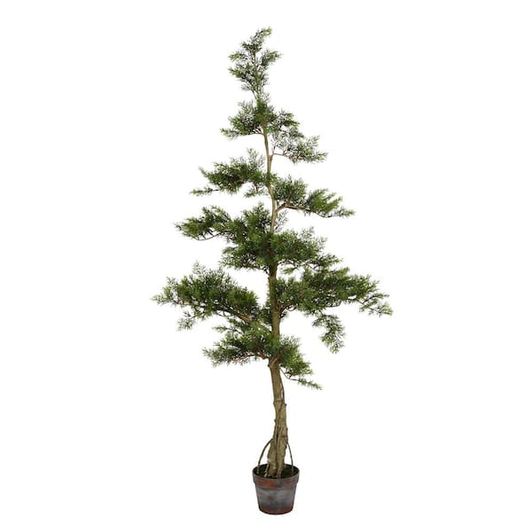 Vickerman 5 ft. Green Artificial Cedar Tree in Pot