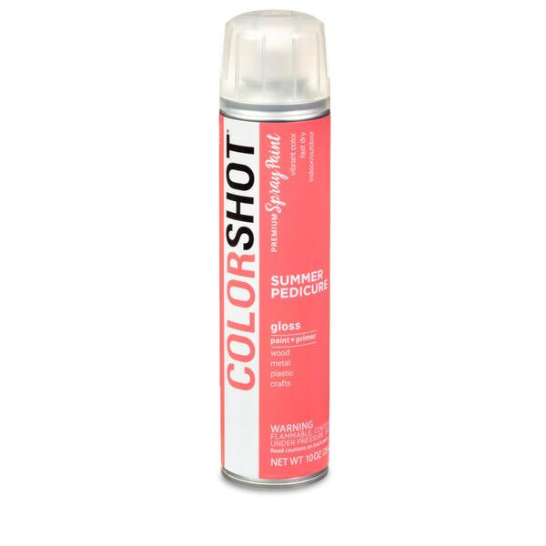 Colorshot 10 Oz Gloss Summer Pedicure Coral General Purpose Aerosol Spray Paint 42642 The Home Depot