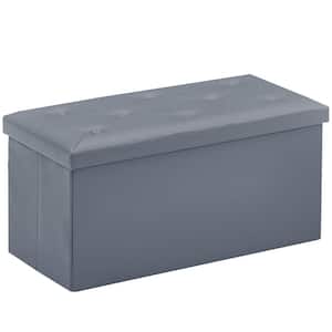 Storage Ottoman, Foot Rest Stool Footstool Ottoman, Small Square Cube Chest for Living Room/Dorm/Entryway 30 In. Gray