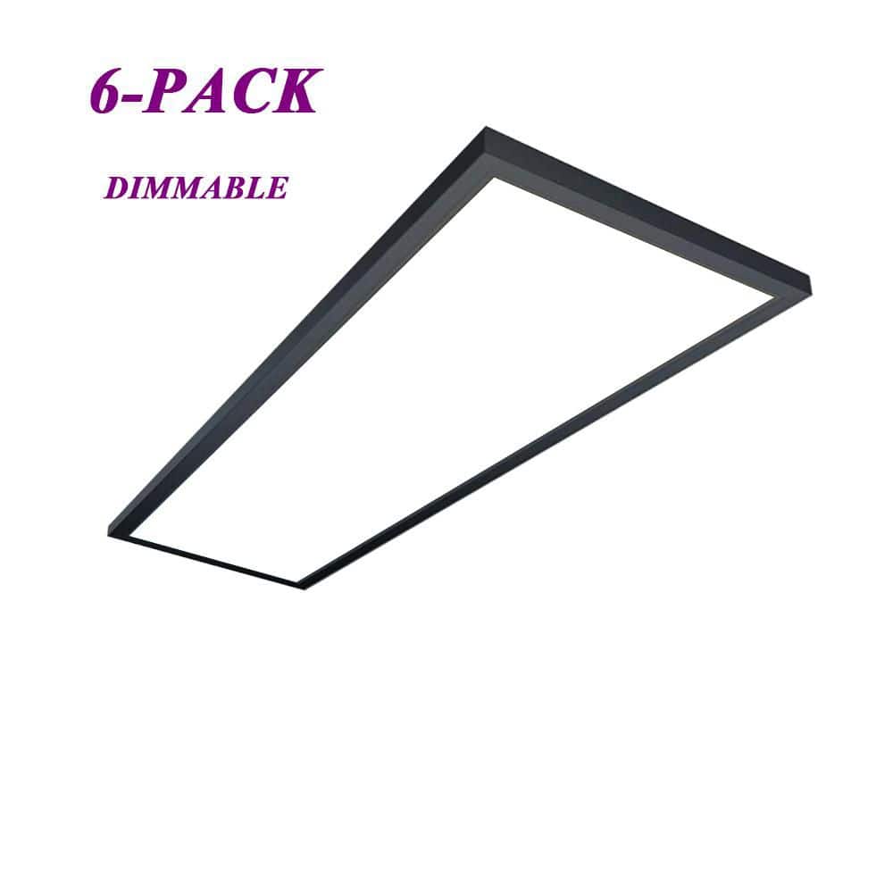 AIKVSXER 1 ft. x 4 ft. 5500 LM Black Integrated LED Panel Light