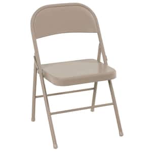 Antique Linen Plastic Seat Stackable Folding Chair (Set of 4)